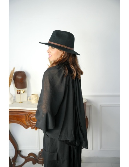 Blouse Dentelle Fluide Noir SANTA ROSA Noho - 2 | Accueil