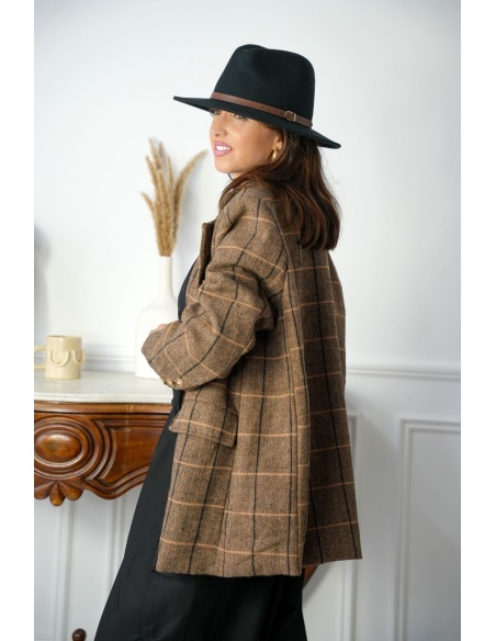 Blazer Carreaux Marron MARGA Noho - 3 | Accueil