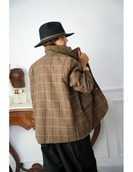 Blazer Carreaux Marron MARGA Noho - 5 | Accueil