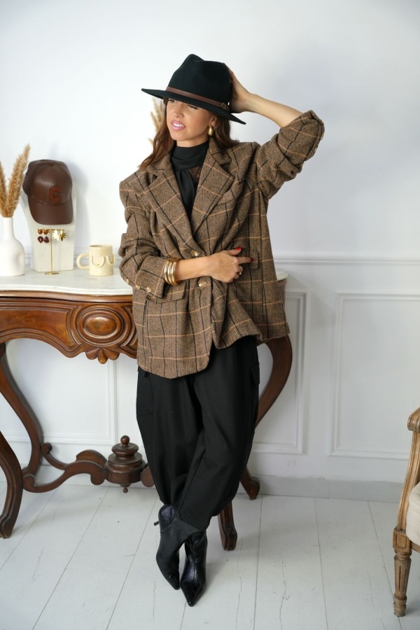 Blazer Carreaux Marron MARGA Noho - 1 | Welcome 2
