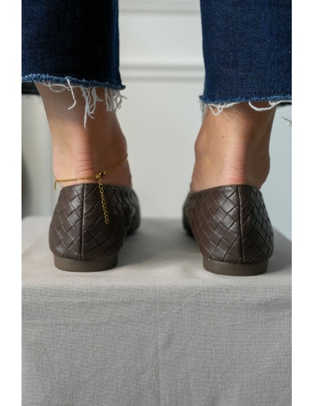 Ballerine Effet Tressé Marron VERONA Noho - 4 | Accueil
