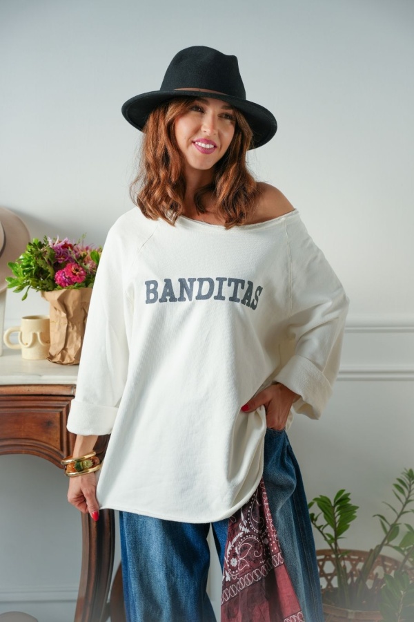 Sweat Banditas Ecru BASILEA BANDITAS - 1 | Accueil