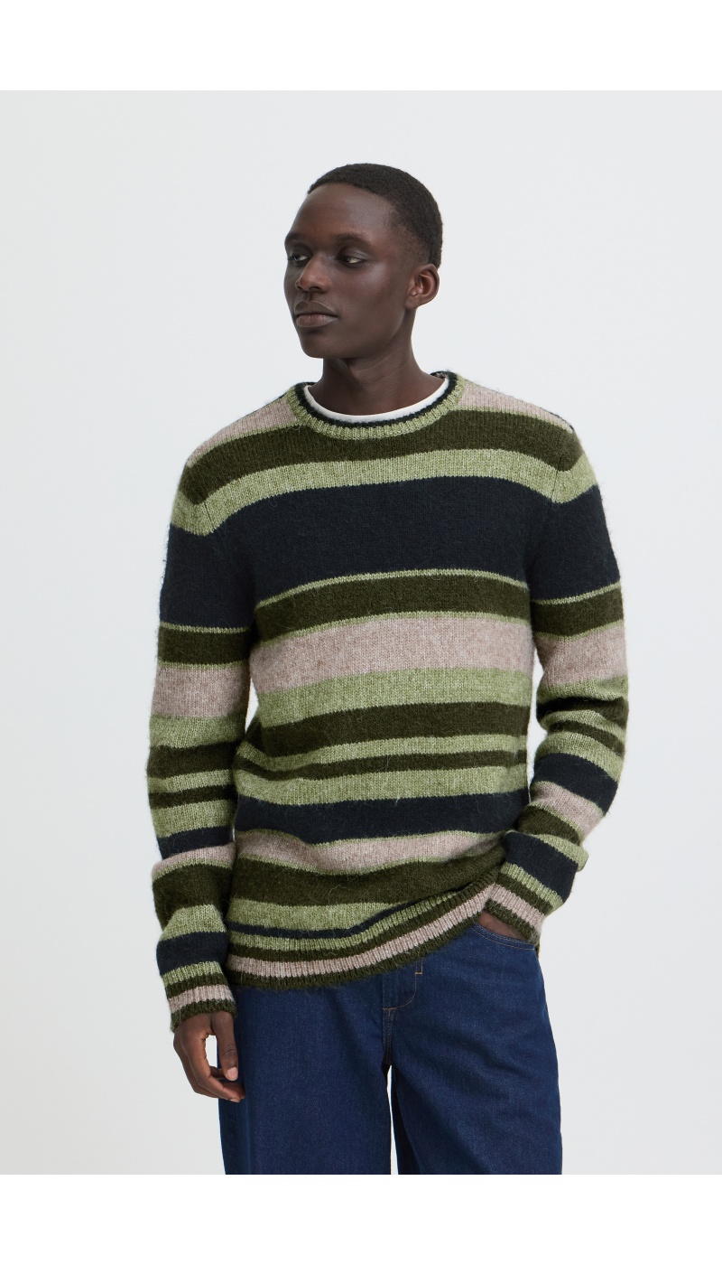 Pull Rayures Noir Vert BHDANNIE BLEND - 2 | HAUTS