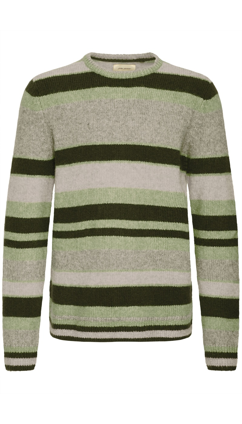 Pull Rayures Noir Vert BHDANNIE BLEND - 6 | HAUTS