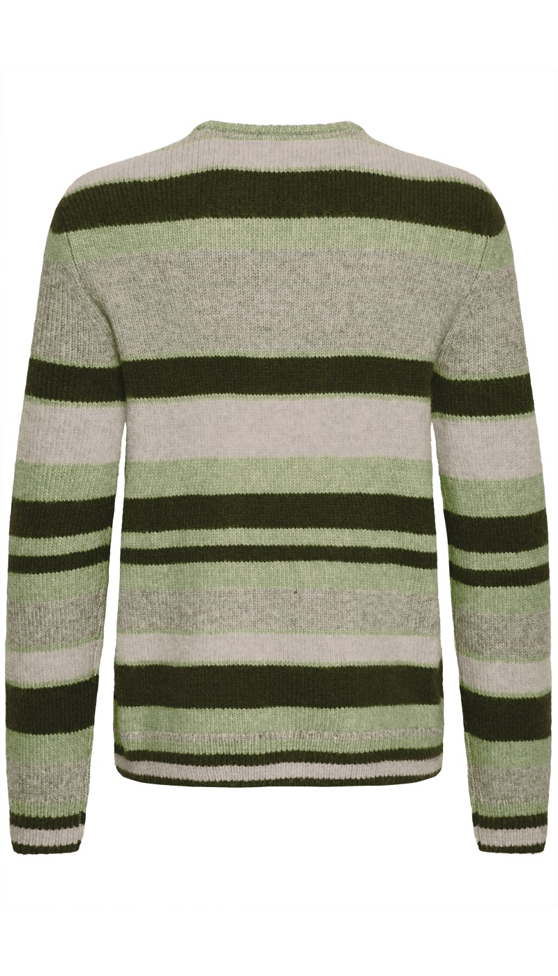 Pull Rayures Noir Vert BHDANNIE BLEND - 7 | TOPS