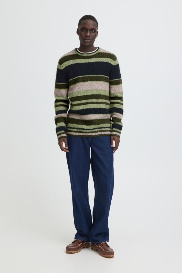 Pull Rayures Noir Vert BHDANNIE BLEND - 1 | HAUTS