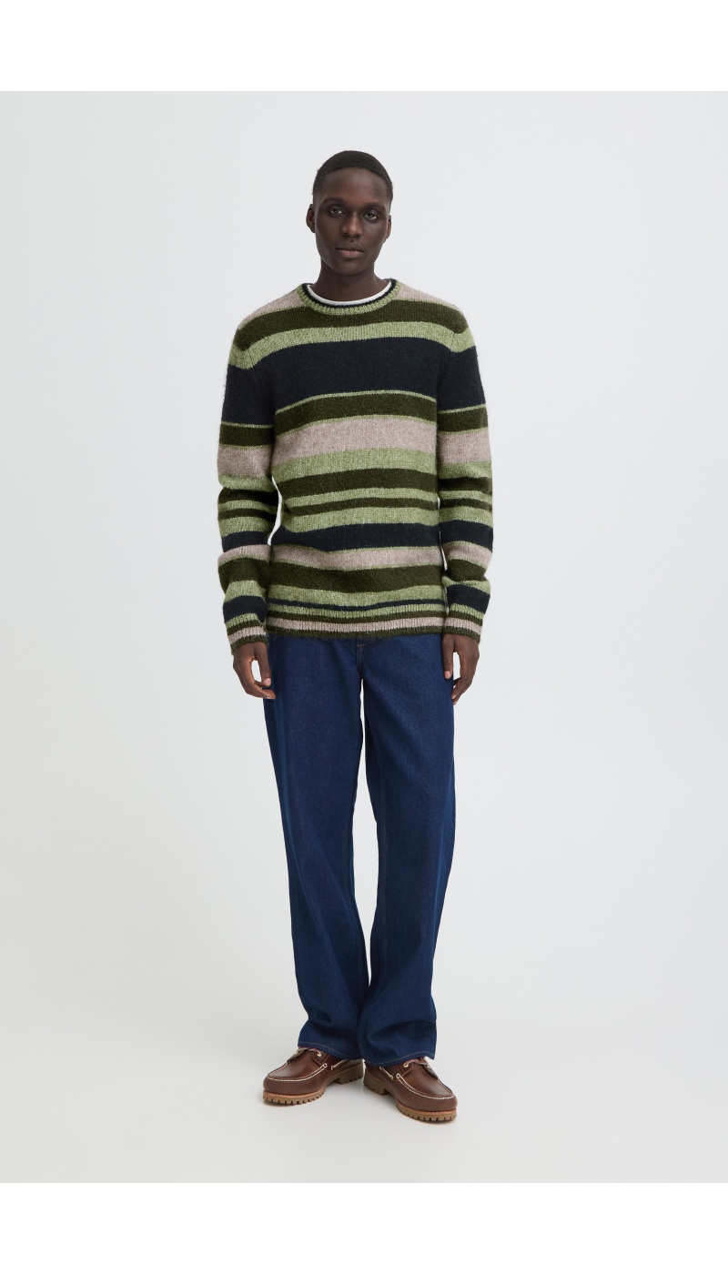 Pull Rayures Noir Vert BHDANNIE BLEND - 1 | HAUTS