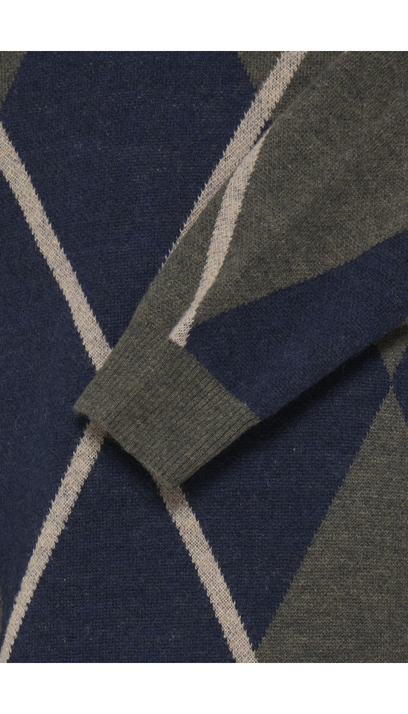 Pull Jacquard Marine Kaki BHBORA BLEND - 3 | HAUTS
