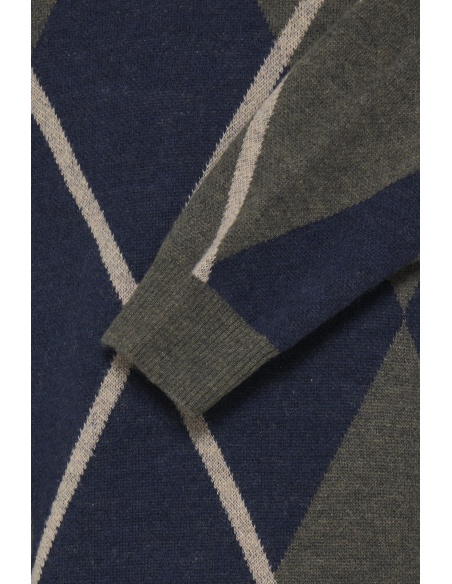 Pull Jacquard Marine Kaki BHBORA BLEND - 3 | HAUTS