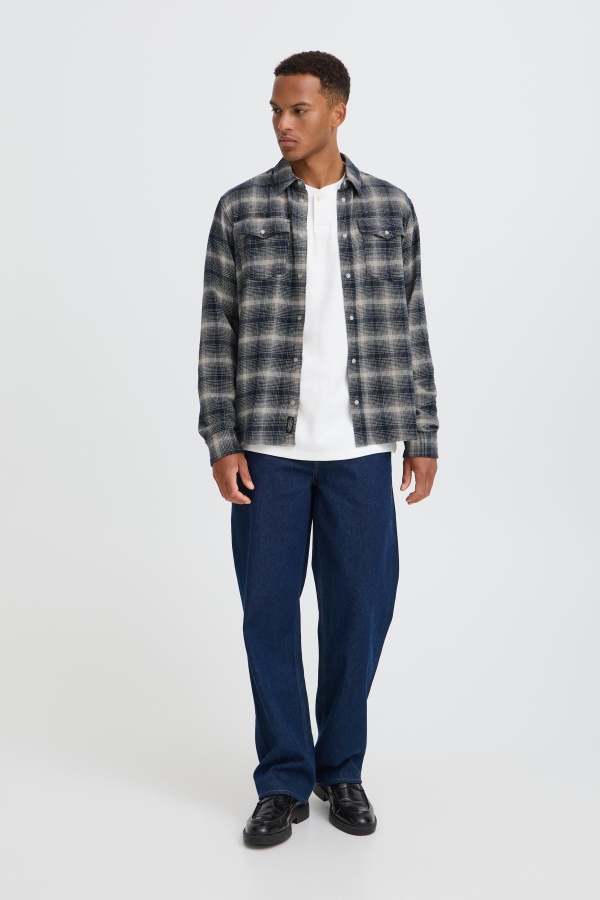 Chemise Carreaux Ecru Marine BHCLINT BLEND - 1 | TOPS