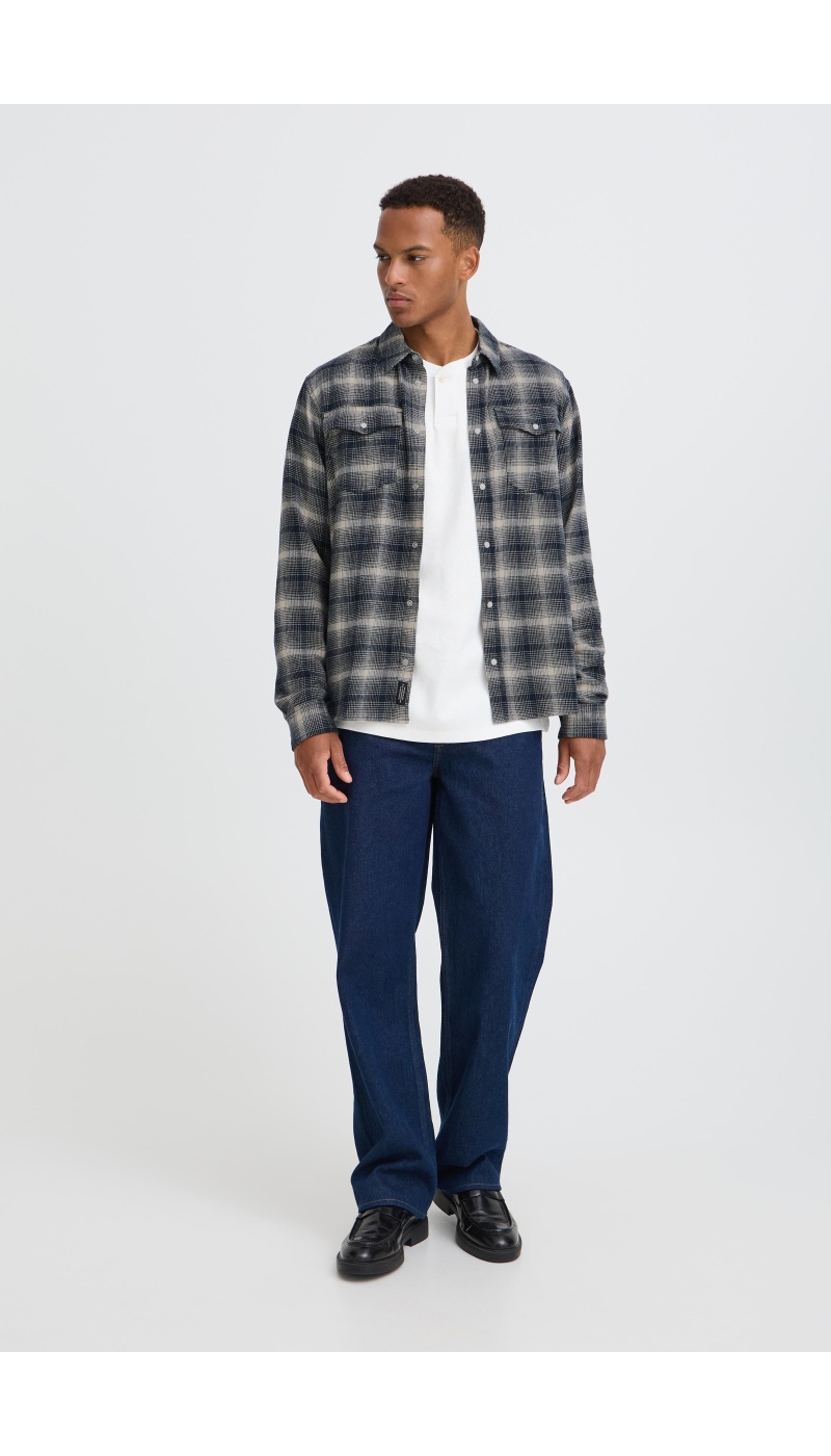 Chemise Carreaux Ecru Marine BHCLINT BLEND - 1 | HAUTS