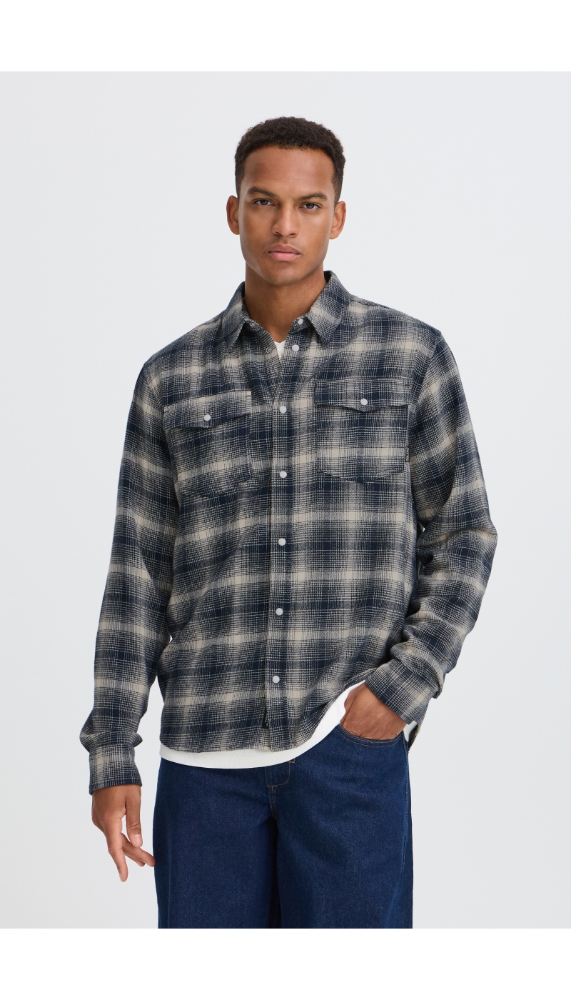 Chemise Carreaux Ecru Marine BHCLINT BLEND - 2 | TOPS