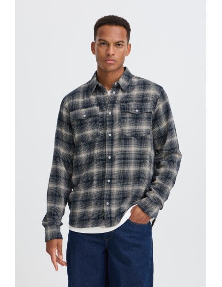 Chemise Carreaux Ecru Marine BHCLINT BLEND - 2 | TOPS