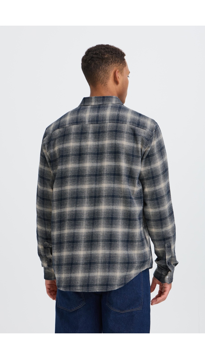 Chemise Carreaux Ecru Marine BHCLINT BLEND - 3 | HAUTS