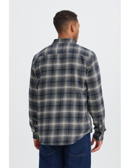 Chemise Carreaux Ecru Marine BHCLINT BLEND - 3 | TOPS