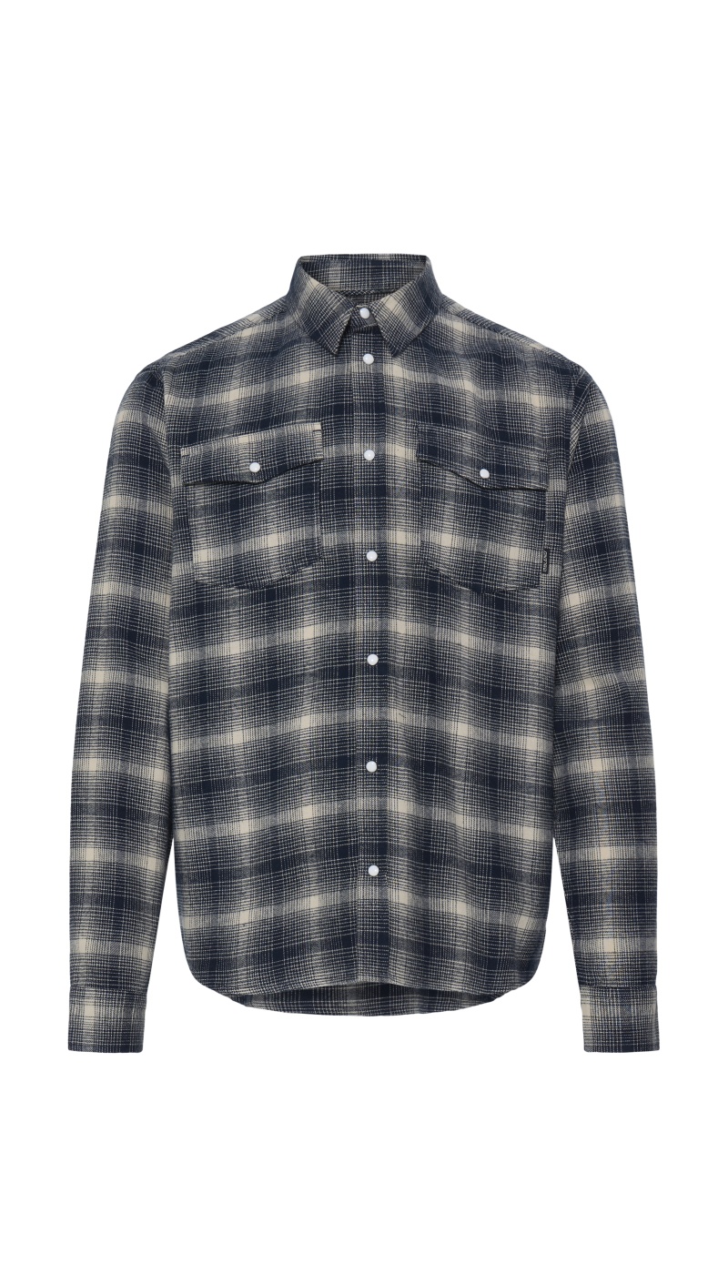 Chemise Carreaux Ecru Marine BHCLINT BLEND - 6 | TOPS