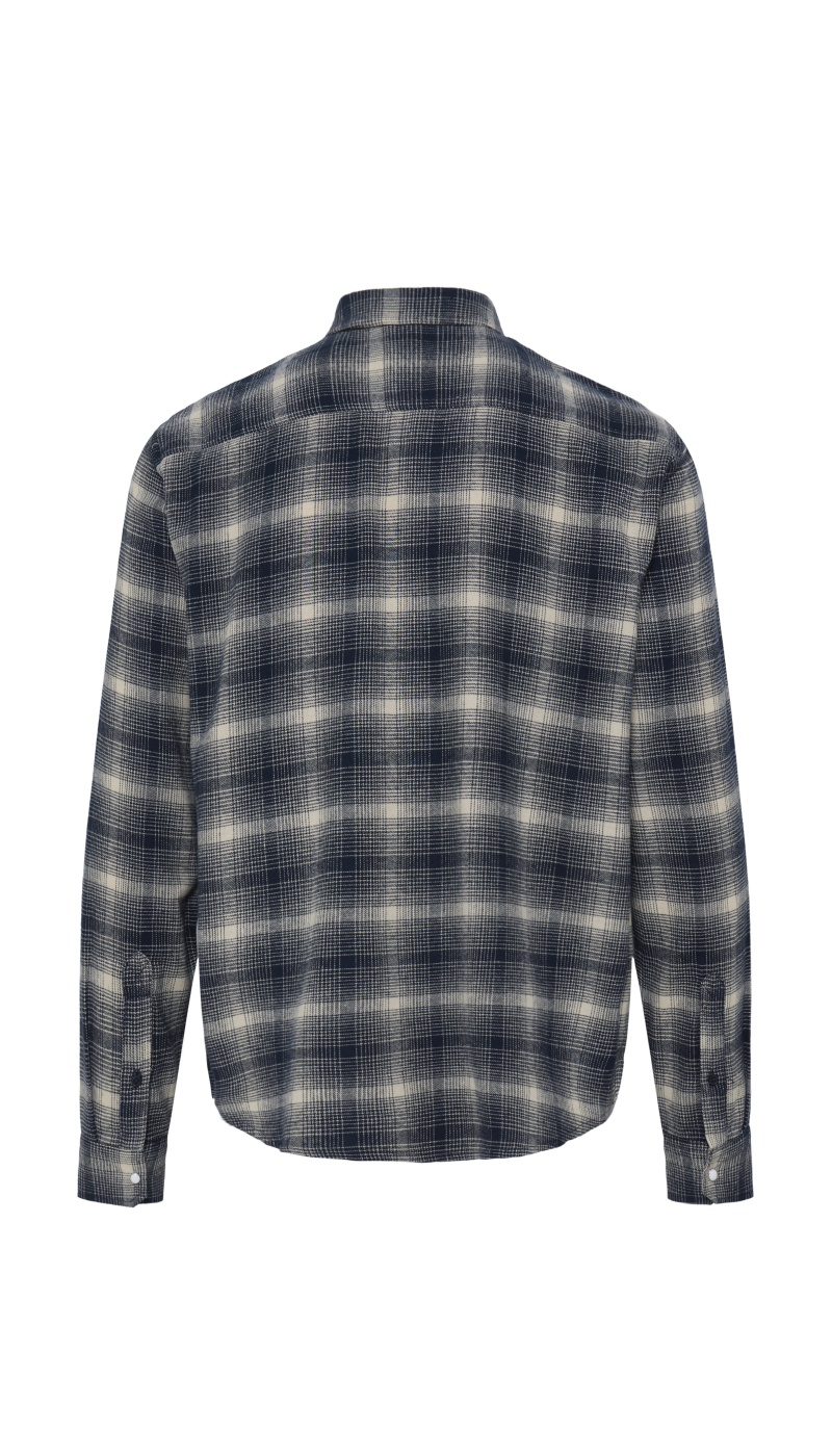 Chemise Carreaux Ecru Marine BHCLINT BLEND - 7 | HAUTS