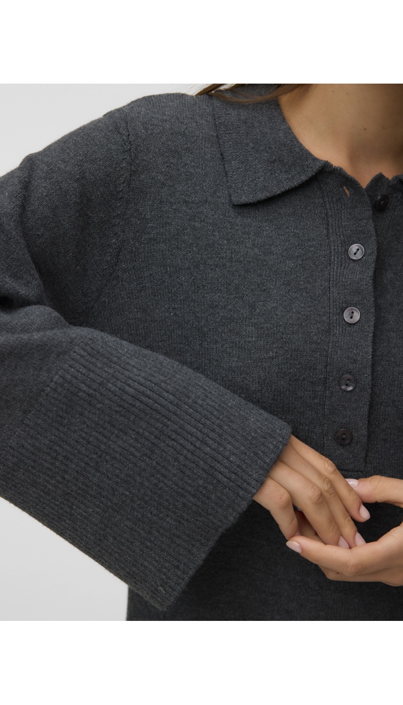 Robe Polo Dark Grey melange AWDIANNA Vero Moda - 3 | FEMMES