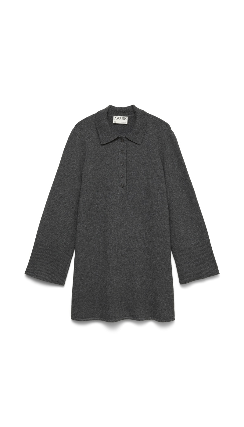 Robe Polo Dark Grey melange AWDIANNA Vero Moda - 4 | FEMMES
