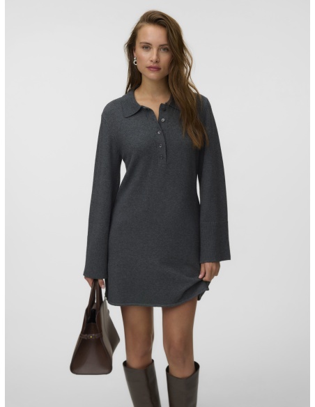 Robe Polo Dark Grey melange AWDIANNA Vero Moda - 1 | MULHERES