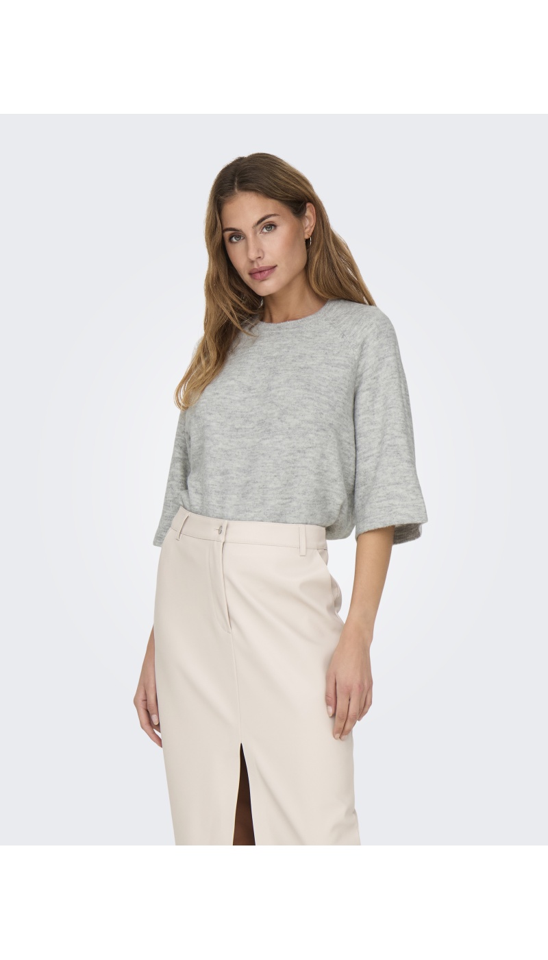 Pull Maille Light Grey Melange ONLSIMONI ONLY - 3 | TOPOS