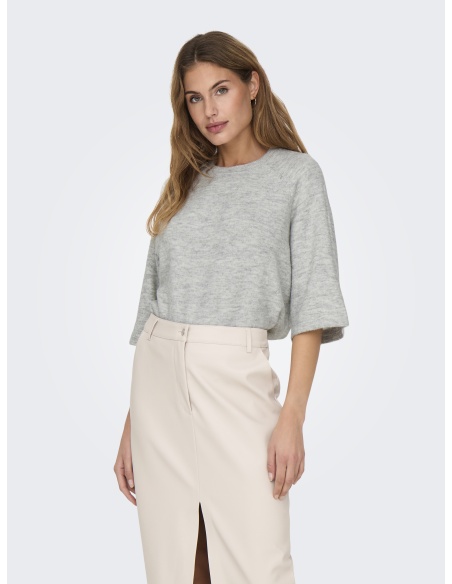 Pull Maille Light Grey Melange ONLSIMONI ONLY - 3 | TOPOS