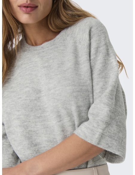 Pull Maille Light Grey Melange ONLSIMONI ONLY - 5 | TOPOS