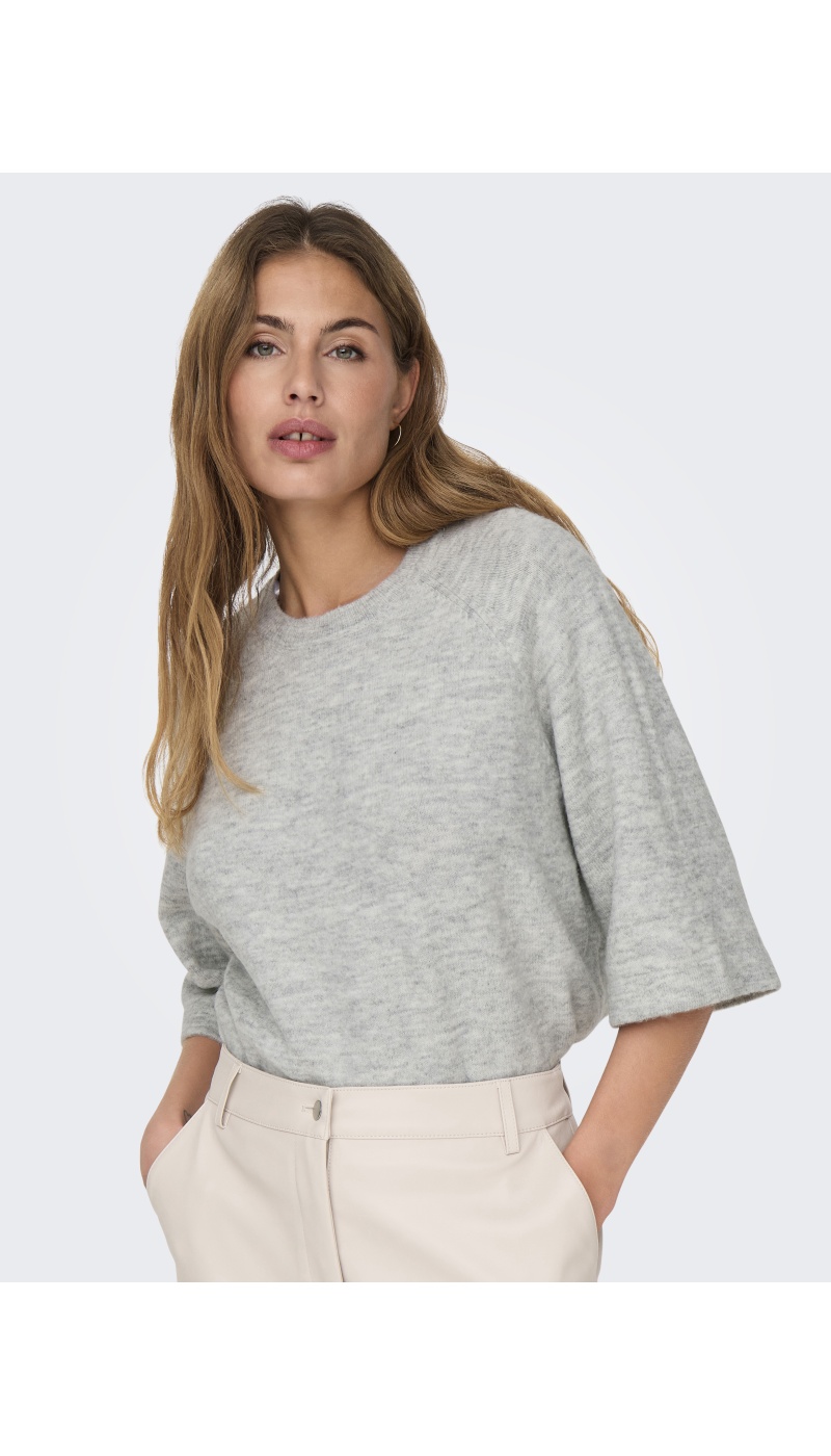 Pull Maille Light Grey Melange ONLSIMONI ONLY - 4 | TOPOS