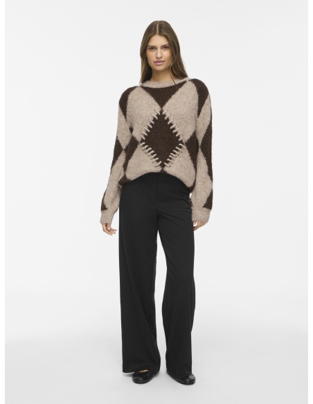 Pull Jacquard Natural Melange VITORA VILA - 1 | Accueil