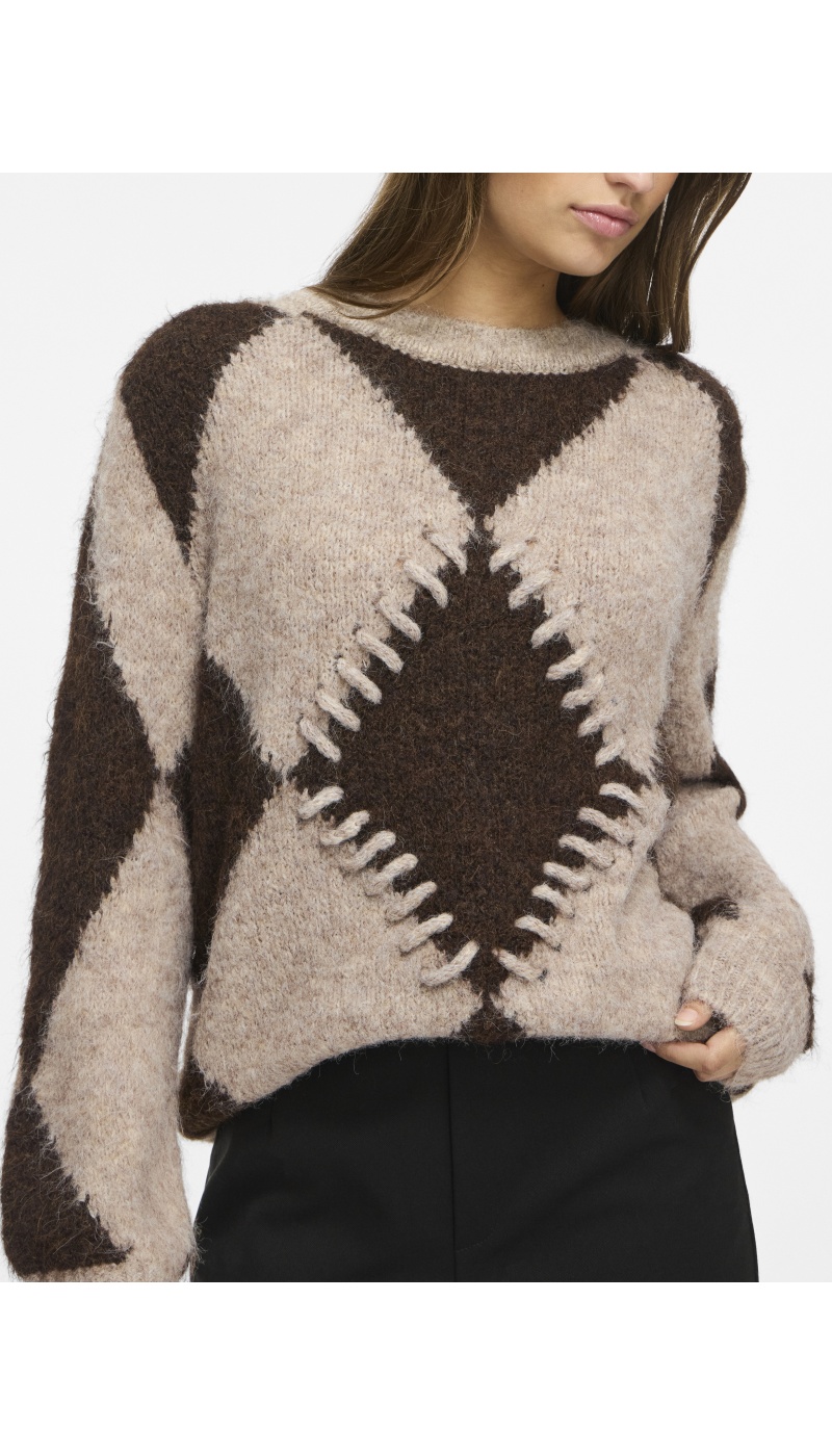 Pull Jacquard Natural Melange VITORA VILA - 2 | Accueil