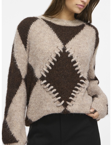 Pull Jacquard Natural Melange VITORA VILA - 2 | Accueil