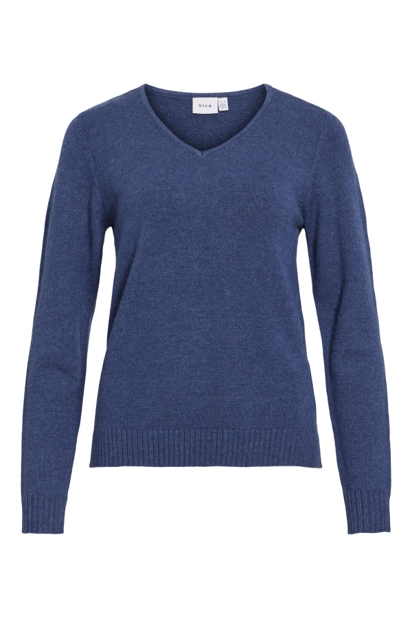 Pull Maille Navy Peony VIRIL VILA - 1 | TOPOS