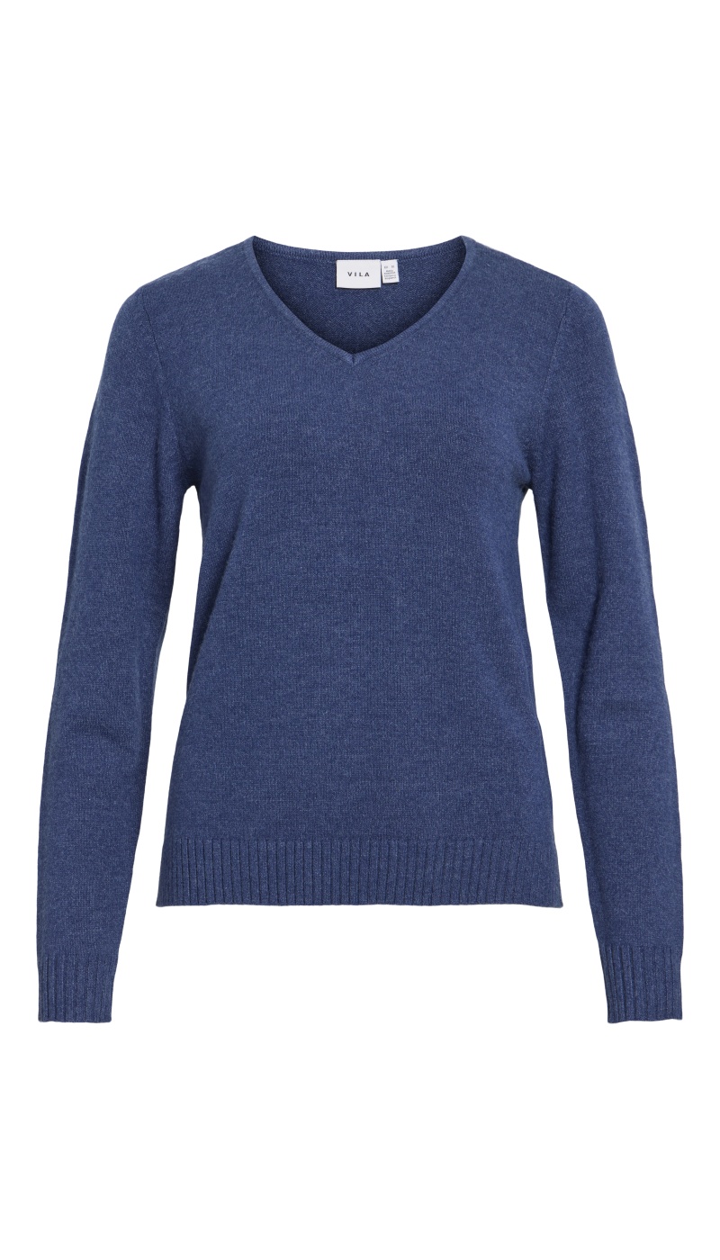 Pull Maille Navy Peony VIRIL VILA - 1 | TOPOS