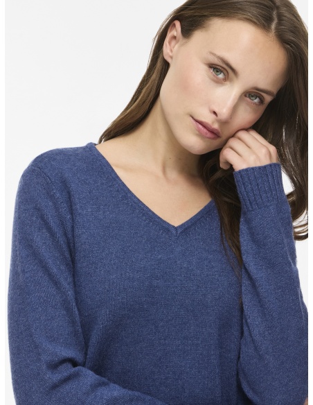 Pull Maille Navy Peony VIRIL VILA - 3 | TOPOS