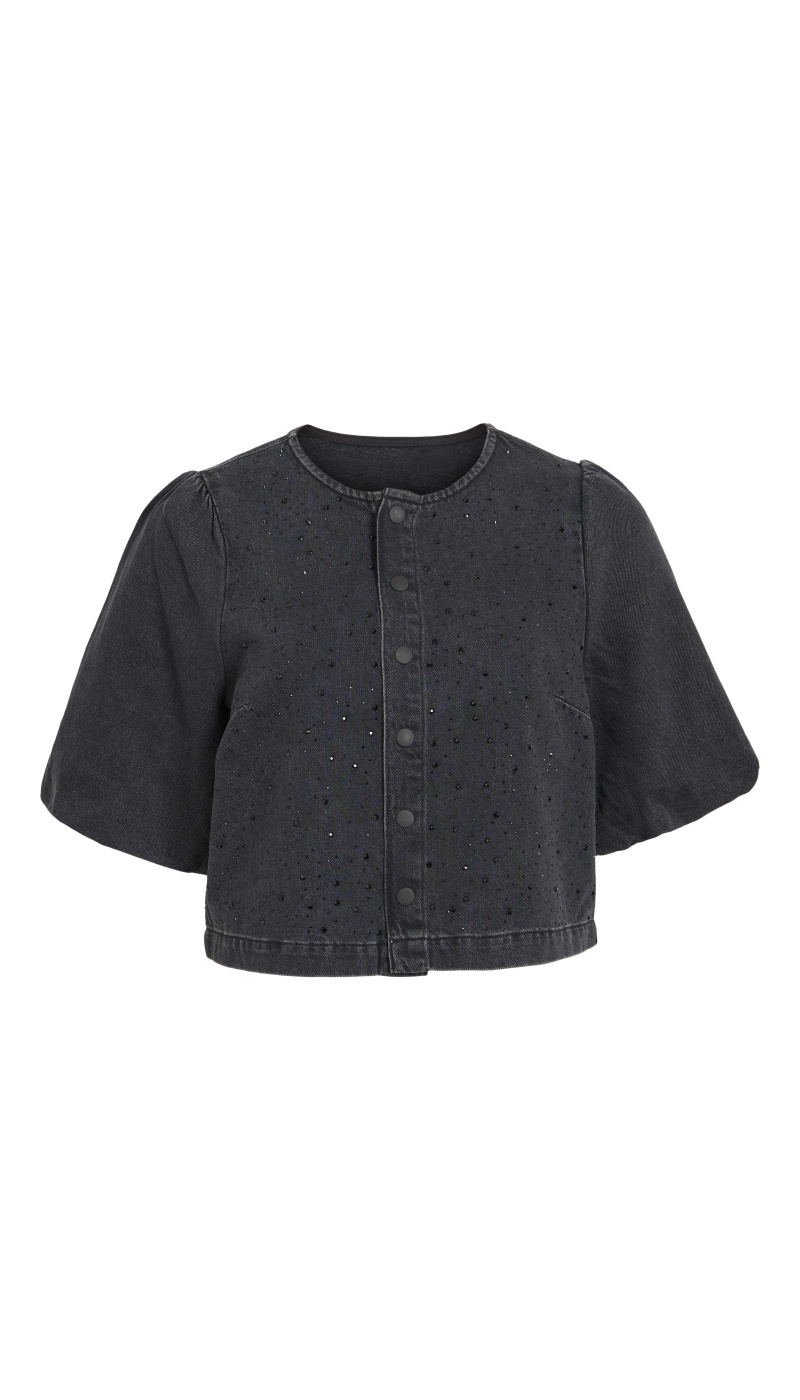 Veste Strass Black Denim VIPAL VILA - 1 | FEMMES