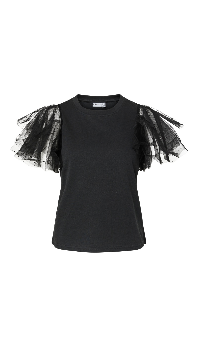 Top Tulle Black PCESTELLE VILA - 2 | TOPOS
