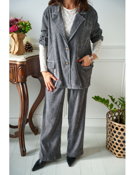 Blazer Velours Gris Banditas COTTER BANDITAS - 3 | Accueil