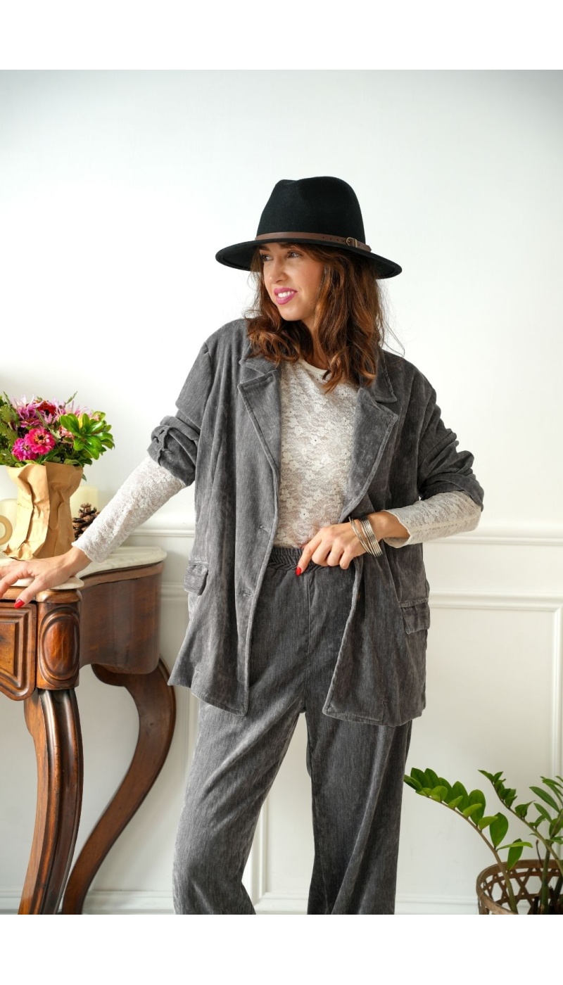 Blazer Velours Gris Banditas COTTER BANDITAS - 1 | Accueil