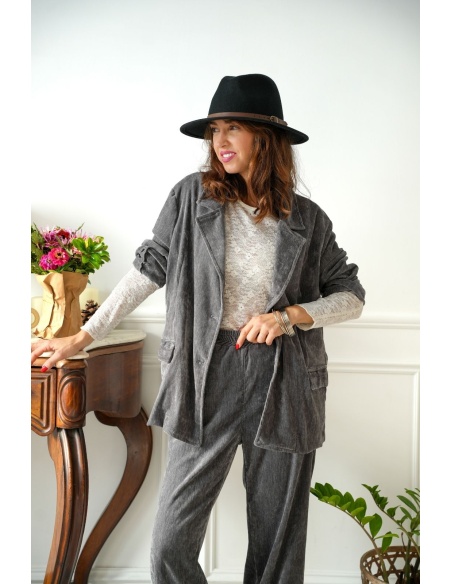 Blazer Velours Gris Banditas COTTER BANDITAS - 1 | Accueil