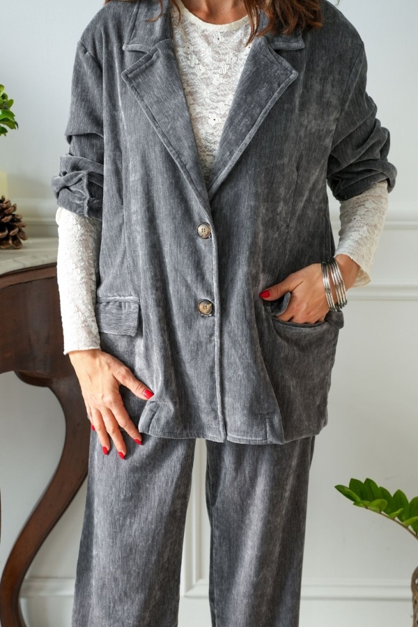 Blazer Velours Gris Banditas COTTER BANDITAS - 1 | Bienvenido 2