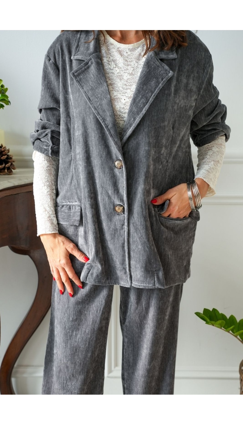 Blazer Velours Gris Banditas COTTER BANDITAS - 2 | Accueil