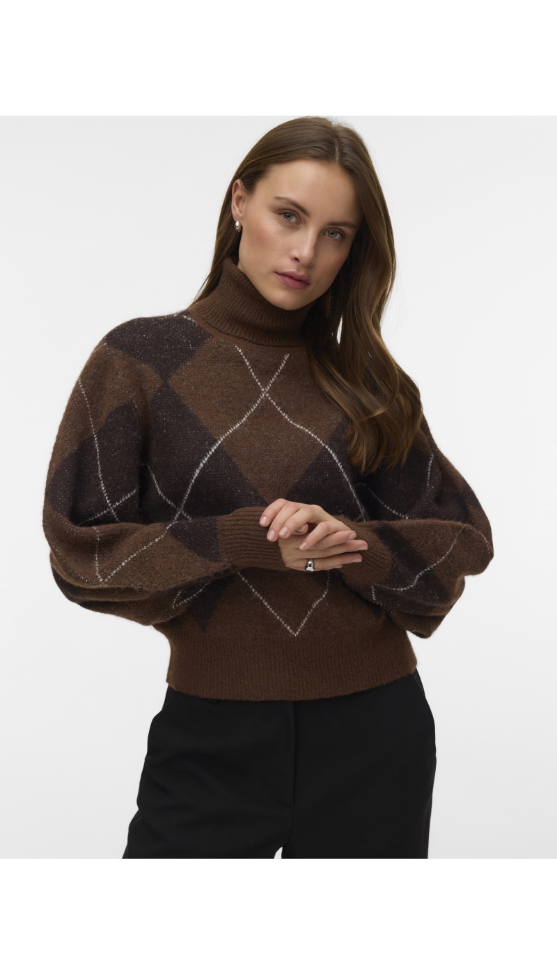Pull Jacquard Cocoa Brown VMDARLA Vero Moda - 1 | TOPOS