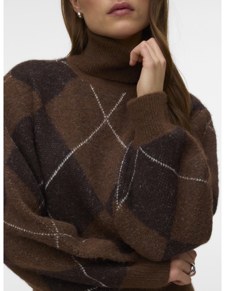 Pull Jacquard Cocoa Brown VMDARLA Vero Moda - 3 | HAUTS