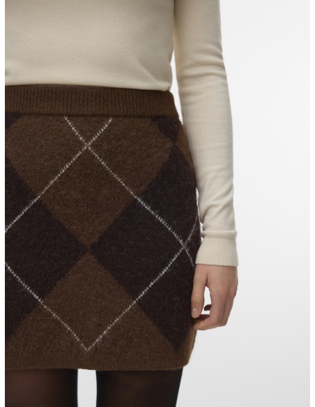 Jupe Jacquard Cocoa Brown VMDARLA Vero Moda - 2 | ABAIXO