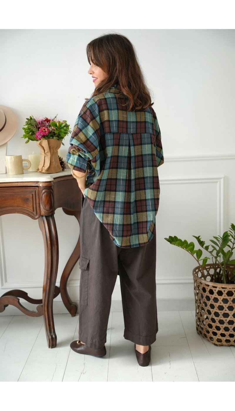 Pantalon Large Cargo Johanna Marron LARINA Johanna - 4 | Accueil