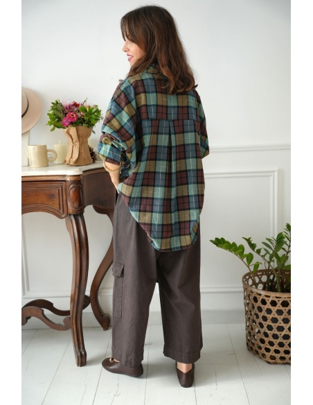 Pantalon Large Cargo Johanna Marron LARINA Johanna - 4 | Accueil