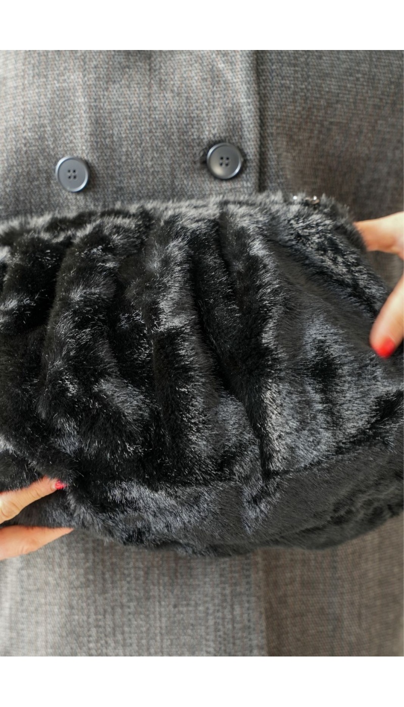 Pochette Fourrure Noir BLAYSI Noho - 2 | Accueil