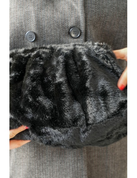 Pochette Fourrure Noir BLAYSI Noho - 2 | Accueil