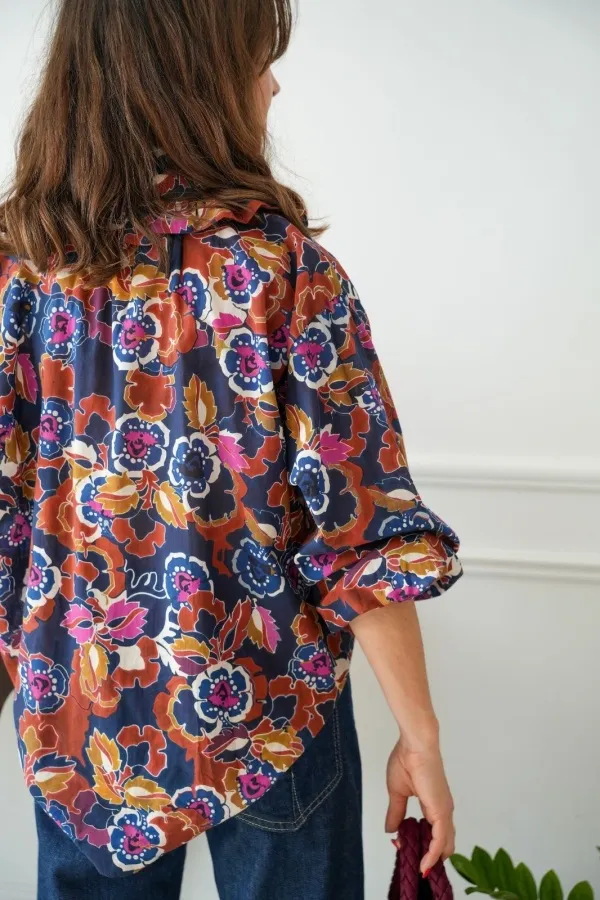 Chemisier Fleurs Marine Johanna DROSIA Johanna - 1 | Welcome 2