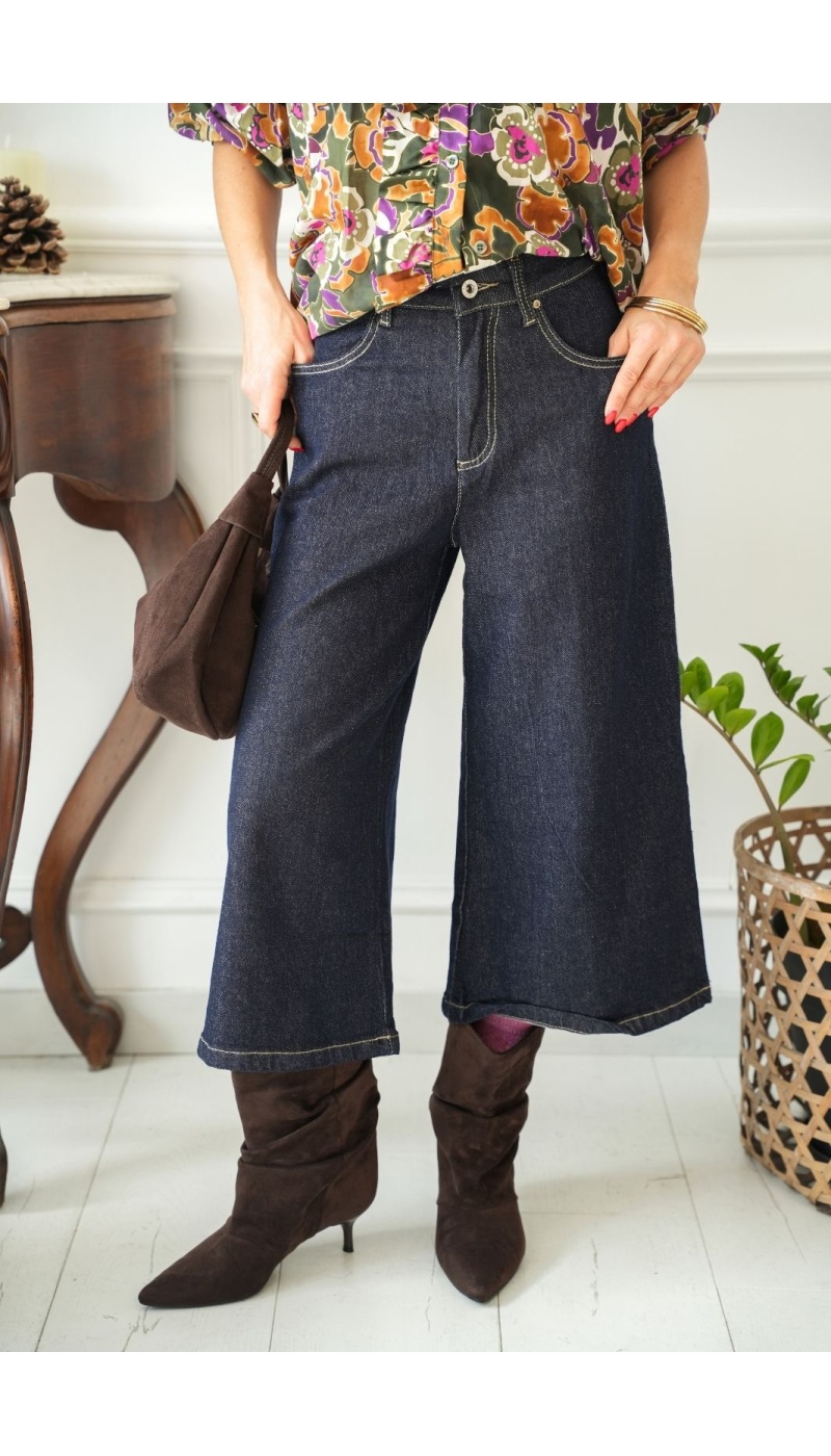 Pantalon Jupe Culotte Denim Brut KIMA Noho - 3 | BAS